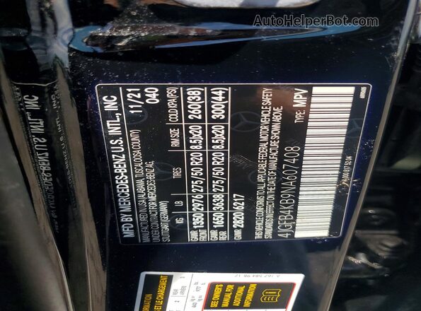 4JGFB4KB9NA607408 2022 MERCEDES-BENZ GLE Black 