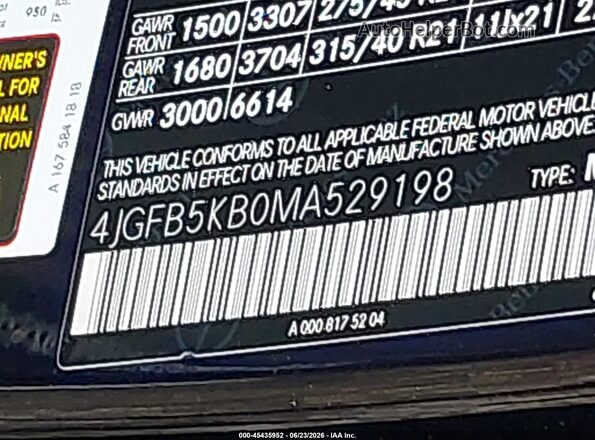 4JGFB5KB0MA529198 2021 MERCEDES-BENZ GLE 450 Black Engine compartment view