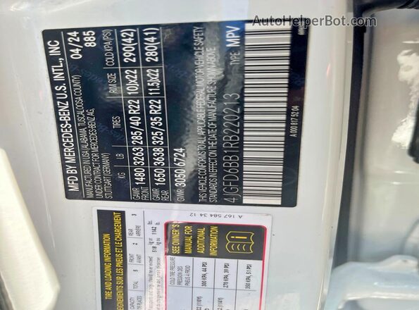4JGFD6BB1RB220213 2024 MERCEDES-BENZ GLE White 