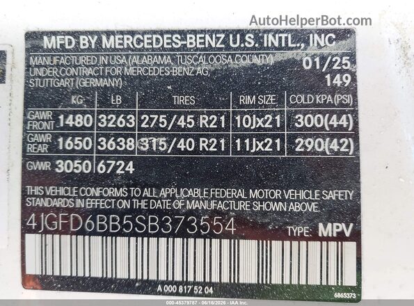 4JGFD6BB5SB373554 2025 MERCEDES-BENZ AMG GLE 53 COUPE White Շարժիչի բաժամունքի տեսք