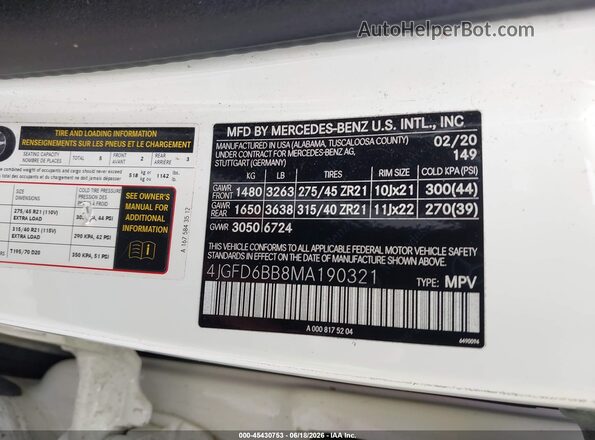 4JGFD6BB8MA190321 2021 MERCEDES-BENZ AMG GLE 53 COUPE White Engine compartment view
