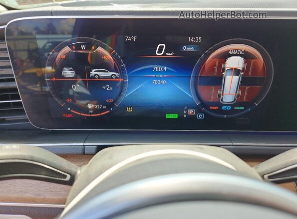 4JGFF5KE2LA213346 2020 MERCEDES-BENZ GLS Gray ხელსაწყოთა პანელის ხედი