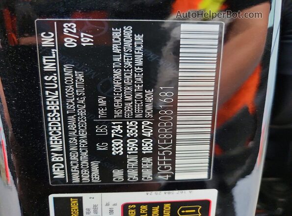 4JGFF5KE8RB081681 2024 MERCEDES-BENZ GLS Black VIN sticker view