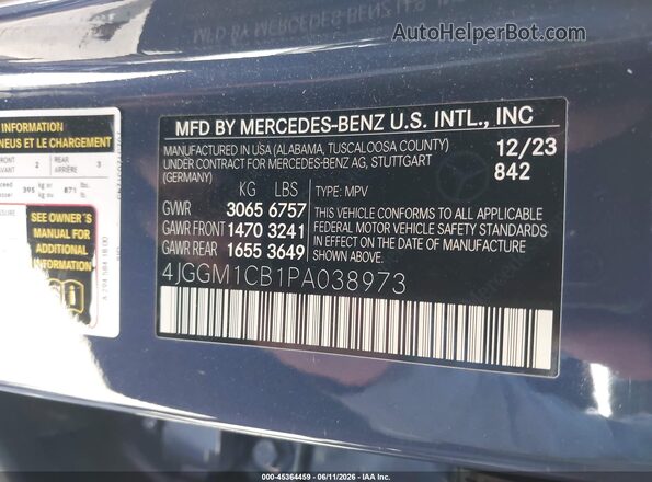 4JGGM1CB1PA038973 2023 MERCEDES-BENZ EQE 350 SUV Blue Widok komory silnika