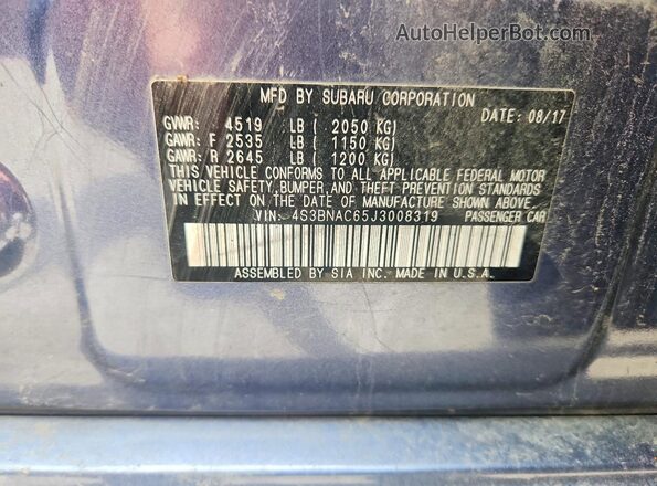 4S3BNAC65J3008319 2018 SUBARU LEGACY Blue 