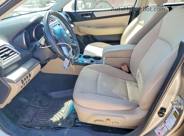 4S3BNAD65G3059326 2016 SUBARU LEGACY Gold Вид салону спереду
