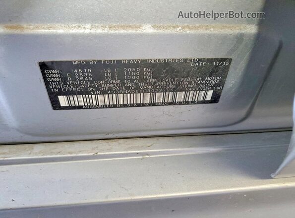 4S3BNAD66G3023726 2016 SUBARU LEGACY Silver Շարժիչի բաժամունքի տեսք