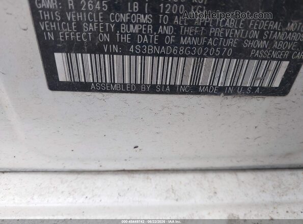 4S3BNAD68G3020570 2016 SUBARU LEGACY White Widok komory silnika