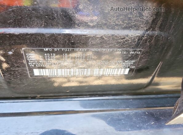4S3BNAL61G3009928 2016 SUBARU LEGACY Black Widok komory silnika