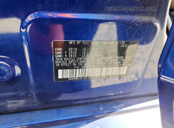 4S3BNAN62G3050226 2016 SUBARU LEGACY Blue Engine compartment view