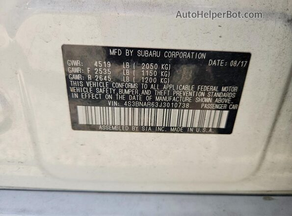 4S3BNAR63J3010738 2018 SUBARU LEGACY White 