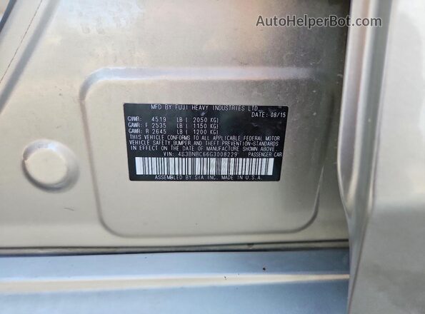 4S3BNBC66G3008229 2016 SUBARU LEGACY Серебряный Вид подкапотного пространства