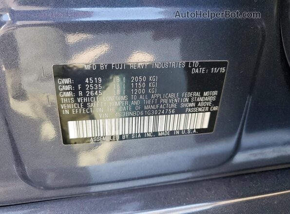 4S3BNBD61G3024756 2016 SUBARU LEGACY Blue 