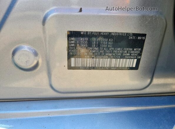 4S3BNBF68G3011239 2016 SUBARU LEGACY Silver Շարժիչի բաժամունքի տեսք
