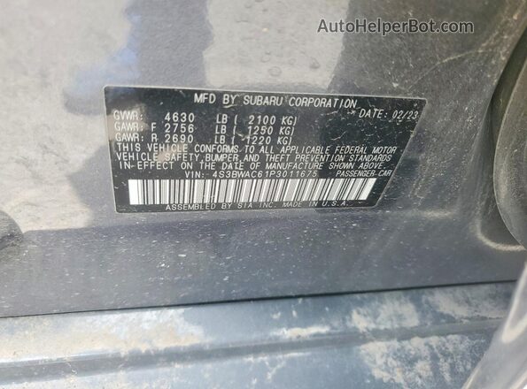 4S3BWAC61P3011675 2023 SUBARU LEGACY Gray Вид підкапотного простору