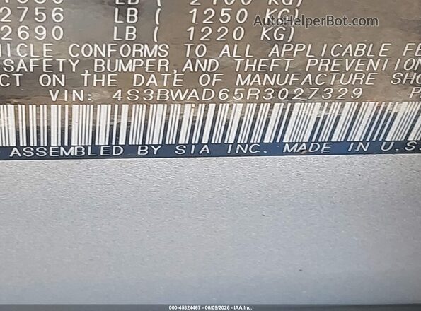 4S3BWAD65R3027329 2024 SUBARU LEGACY Silver ძრავის განყოფილების ხედი