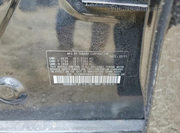4S3BWAD66M3015389 2021 SUBARU LEGACY Black Вид наклейки з VIN-кодом