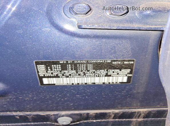 4S3BWAD66S3027183 2025 SUBARU LEGACY Blue 