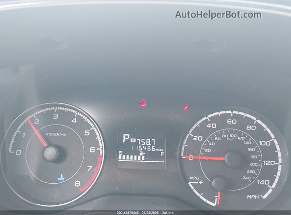 4S3GKAA69K3601040 2019 SUBARU IMPREZA Red უკანა სავარძლების ხედი