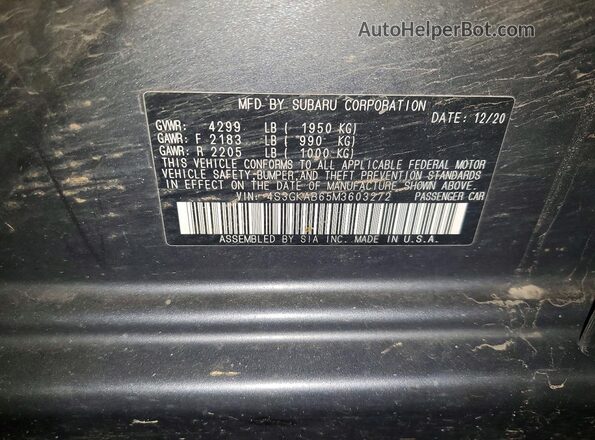 4S3GKAB65M3603272 2021 SUBARU IMPREZA Gray Vista del compartimento del motor