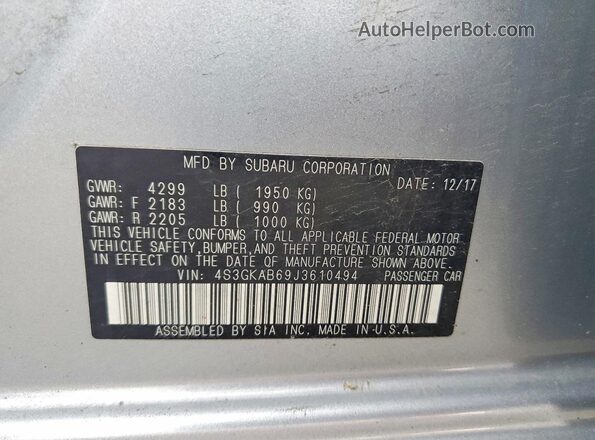 4S3GKAB69J3610494 2018 SUBARU IMPREZA Silver Engine compartment view