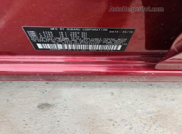 4S3GKAB69J3624668 2018 SUBARU IMPREZA Коричневый Вид подкапотного пространства