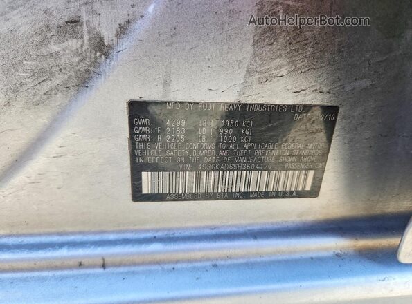 4S3GKAD65H3604120 2017 SUBARU IMPREZA Silver Вид наклейки з VIN-кодом