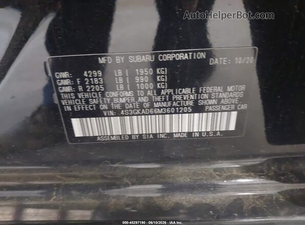 4S3GKAD66M3601205 2021 SUBARU IMPREZA Черный Вид подкапотного пространства
