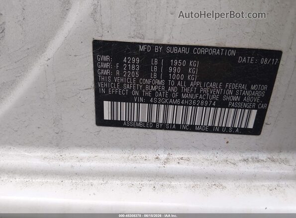 4S3GKAM64H3628974 2017 SUBARU IMPREZA White Engine compartment view