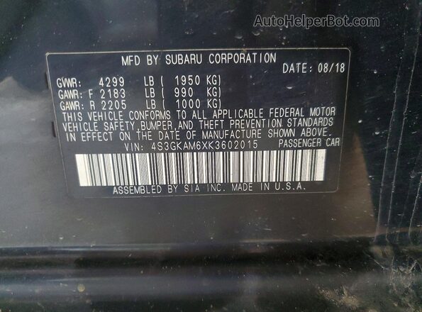 4S3GKAM6XK3602015 2019 SUBARU IMPREZA Black 