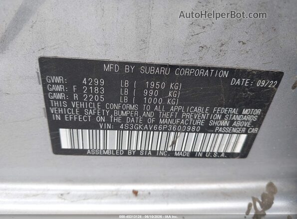 4S3GKAV66P3600980 2023 SUBARU IMPREZA Gray Շարժիչի բաժամունքի տեսք