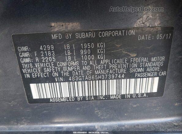 4S3GTAB65H3739744 2017 SUBARU IMPREZA Dark Blue Engine compartment view