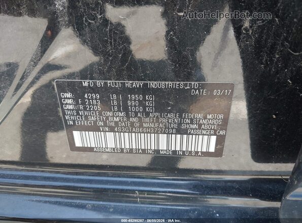 4S3GTAB66H3727098 2017 SUBARU IMPREZA Black Widok komory silnika