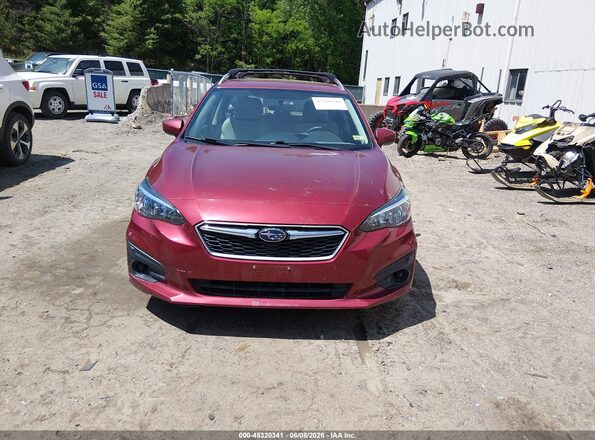 4S3GTAB67H3703795 2017 SUBARU IMPREZA Maroon Vista del cuadro de instrumentos