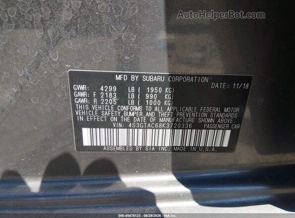 4S3GTAC68K3720336 2019 SUBARU IMPREZA Gray Widok komory silnika