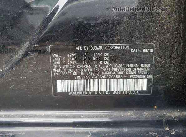 4S3GTAC69K3708583 2019 SUBARU IMPREZA Black Widok komory silnika