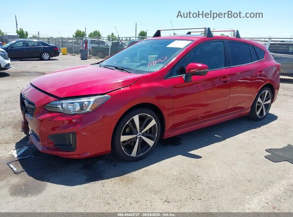 4S3GTAL69H3701917 2017 SUBARU IMPREZA Red წინა მარცხენა ხედი სამი მეოთხედიდან