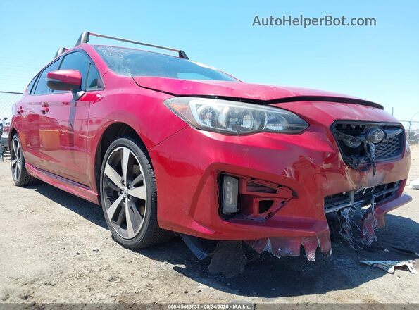 4S3GTAL69H3701917 2017 SUBARU IMPREZA Red უკანა სალონის ხედი