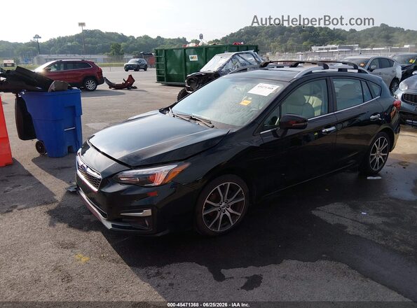 4S3GTAU66J3738444 2018 SUBARU IMPREZA Black Առջևի ձախ երեք քառորդ տեսարան