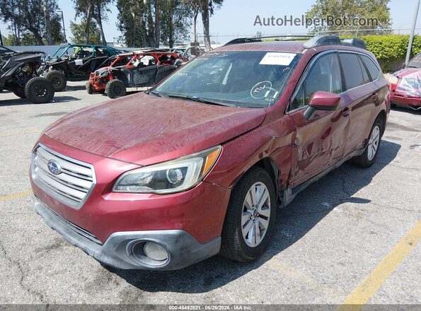 4S4BSACC5H3382210 2017 SUBARU OUTBACK Burgundy Передня ліва чверть