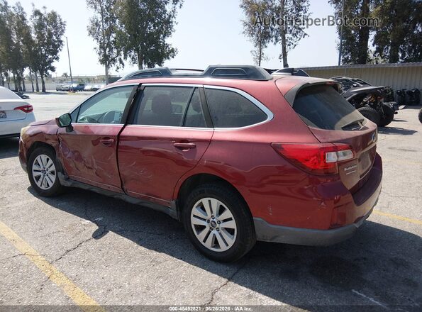 4S4BSACC5H3382210 2017 SUBARU OUTBACK Burgundy Задня ліва чверть