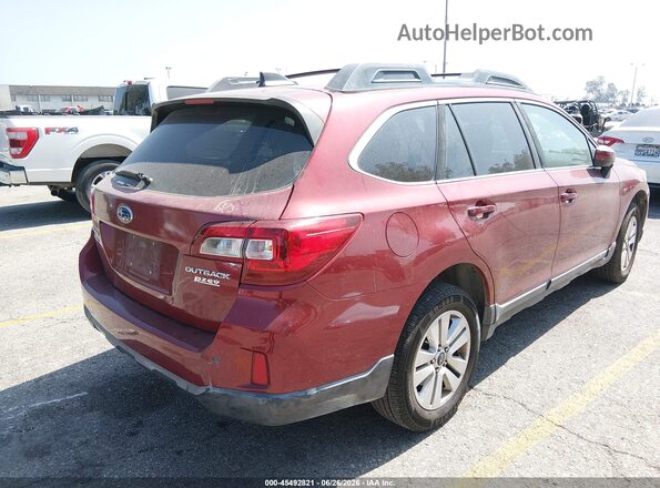 4S4BSACC5H3382210 2017 SUBARU OUTBACK Burgundy Задня права чверть