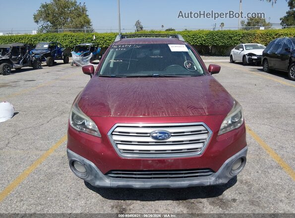 4S4BSACC5H3382210 2017 SUBARU OUTBACK Burgundy Вид щитка приладів