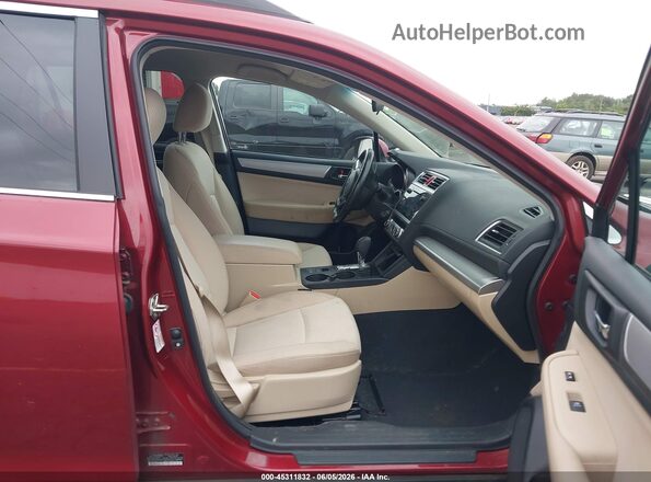 4S4BSACC9G3329797 2016 SUBARU OUTBACK Red Widok wnętrza z przodu