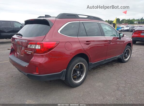 4S4BSACC9G3329797 2016 SUBARU OUTBACK Red Tył prawy