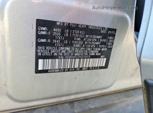 4S4BSAFC7H3339970 2017 SUBARU OUTBACK Silver 