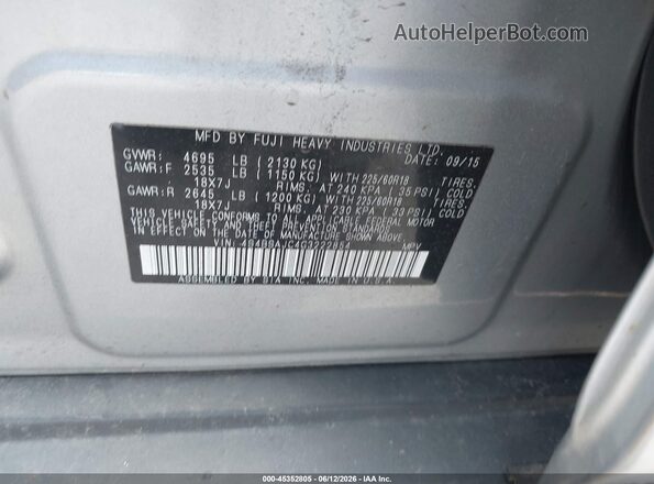 4S4BSAJC4G3222854 2016 SUBARU OUTBACK Silver Շարժիչի բաժամունքի տեսք