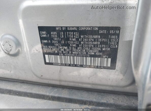 4S4BSAKC5J3370176 2018 SUBARU OUTBACK Blue 