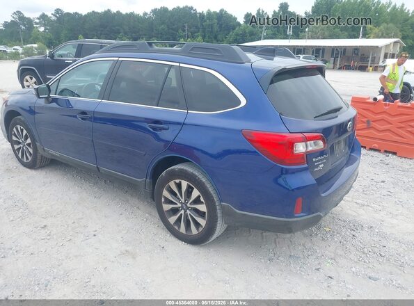 4S4BSALC6G3247459 2016 SUBARU OUTBACK Синий Задняя левая четверть