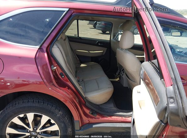 4S4BSANC2G3262294 2016 SUBARU OUTBACK Red Widok naklejki z numerem VIN